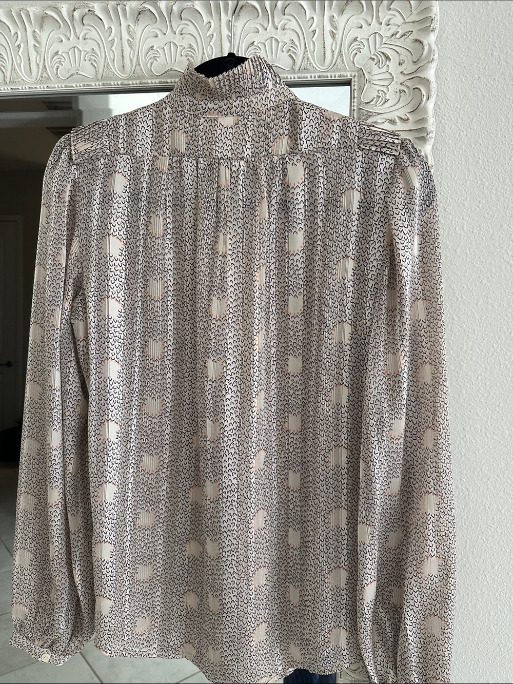 ba&sh Lady Printed Ruffle-Trim Button Down Blouse - Picture 5 of 5